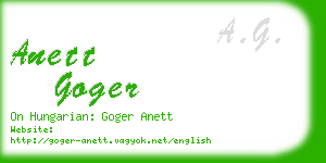 anett goger business card